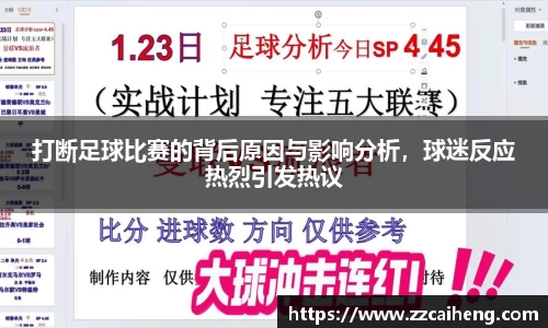 打断足球比赛的背后原因与影响分析，球迷反应热烈引发热议