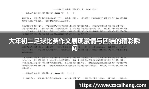 大年初二足球比赛作文展现激情与团结的精彩瞬间